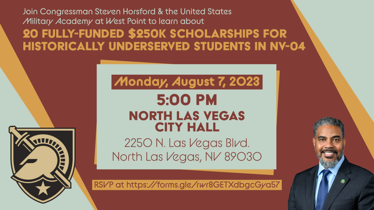 20 fully-funded $250k scholarships to West Point for historically underserved students in NV-04.