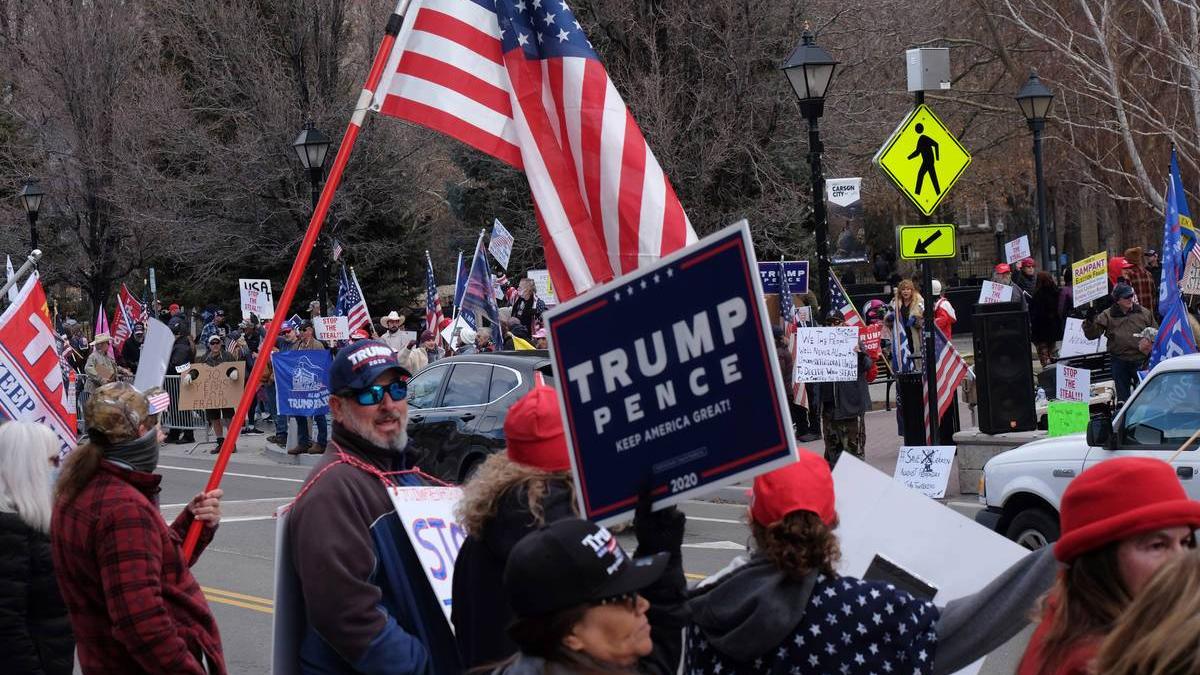 Trump supporters gather outside Nevada Capitol in Carson City