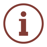Brown information symbol: a lowercase letter 'i' inside a circle, centered on a white background."  Let me know if you'd like to adjust the tone (e.g., more descriptive or simplified) depending on the audience or context