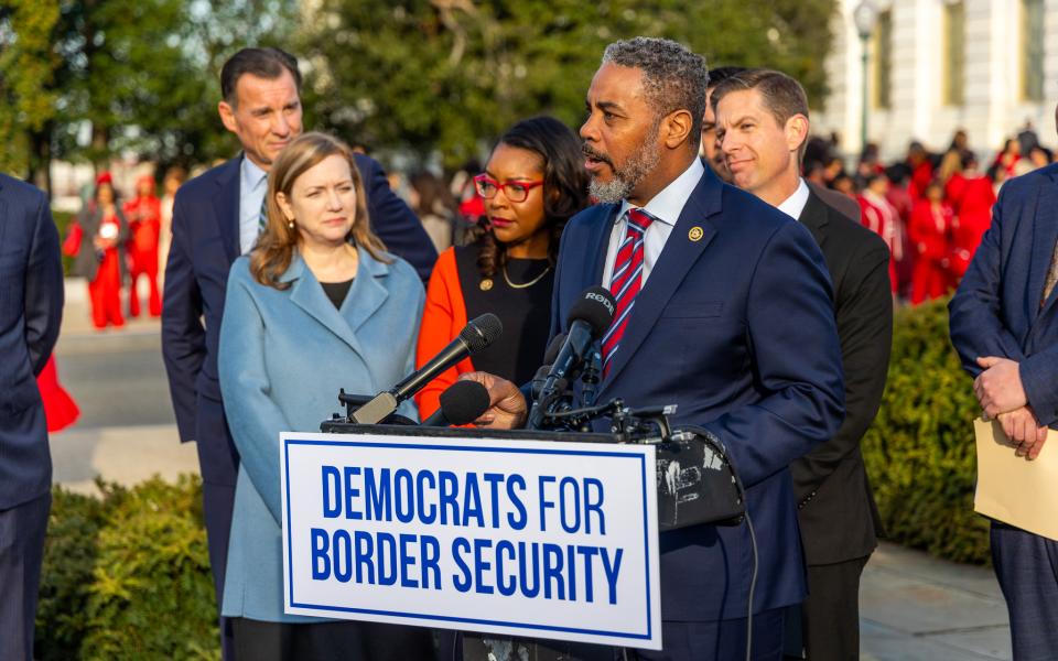 Congressman Horsford speaks at a press conference for Democrats for Border Security.