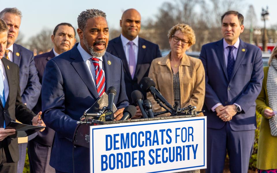 Congressman Horsford speaks at a press conference for Democrats for Border Security.
