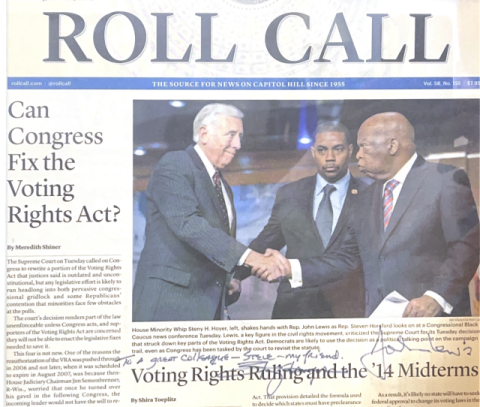 An article from Roll Call titled "Can Congress Fix the Voting Rights Act?"