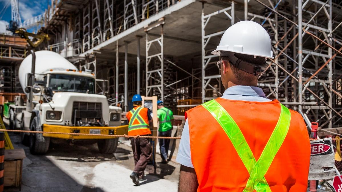 construction site with workers