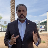 Congressman Horsford Speaking in Front of Post Office